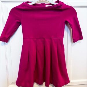 Kate Spade girls dark pink long sleeve boat neck dress